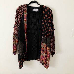 Vintage Platinum Open Cardigan Kimono Top by Dorothy Schoelen. Size M.
